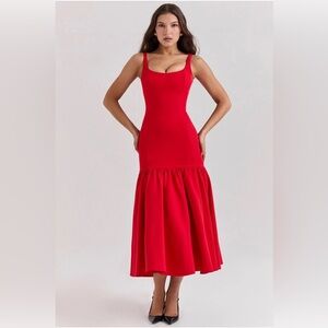 Chic Red Midi Dress
